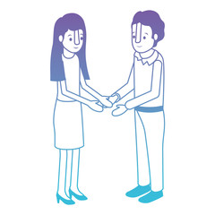 couple isometrics avatars characters vector illustration design