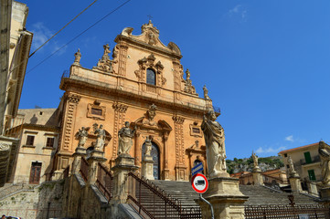 Fototapeta na wymiar Duomo of San Pietro Modica, Ragusa, Sicily, Italy, Europe