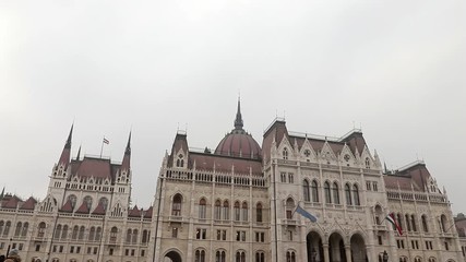 Panorama of the Hungarian Parliament Building in Budapest, Hungary