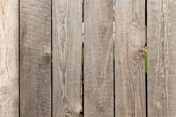 Old wooden fence made of planks for background