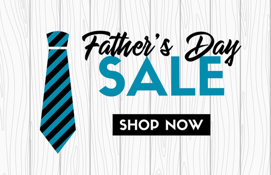 Father's day sale vector banner with necktie. Web promotional template