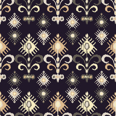 Ethnic boho seamless pattern. Traditional ornament. Geometric background. Folk motif. Textile rapport. - 203221576