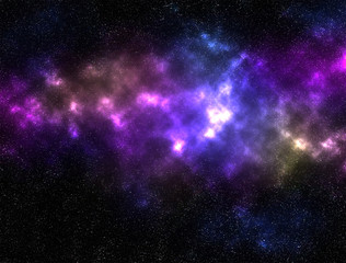 Fototapeta na wymiar Colorful galaxy illustration with nebula.