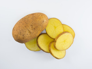 Potatoes isolated on white background.