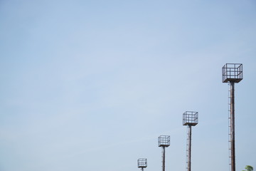 Towers in blue sky