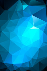 Blue polygonal illustration, which consist of triangles. Geometric background in Origami style. Triangular design for your business.