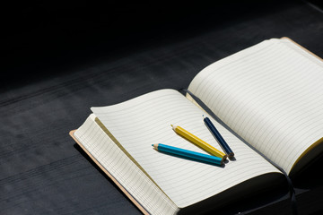 Back To School Noteblock Crayon Pencil Color Blue Yellow Notebook Notes Summer Lines