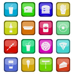 Fast food icons set