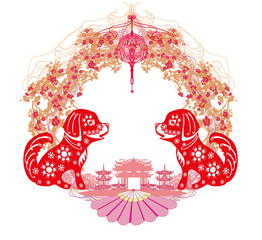 Chinese zodiac the year of Dog - frame