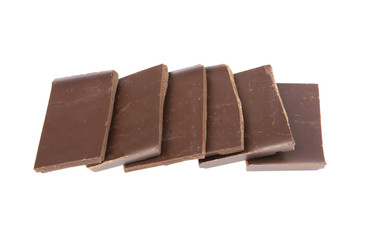 pieces of chocolate on a white background