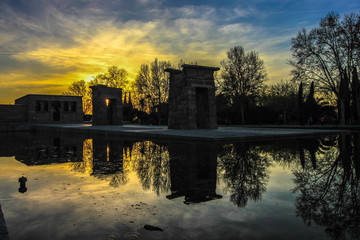 Obraz premium Temple of Debod , Templo de Debod, Madrid, Spain