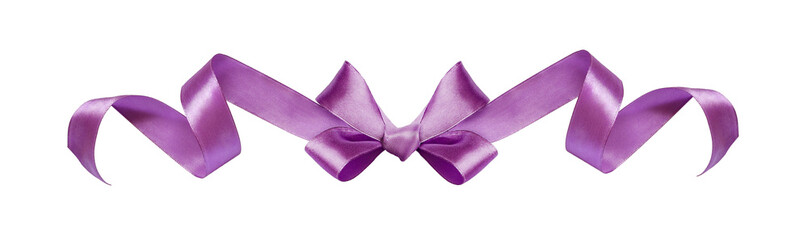 Violet silk ribbon decorative bow