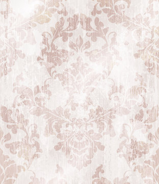 Baroque ornament wallpaper background. Vector delicate pattern. Royal pink decorations tiles