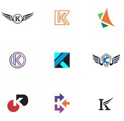 k letter logo design for icon, web, technology, and corporate