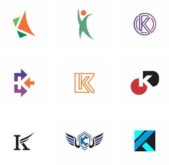 k letter logo design for icon, web, technology, and corporate