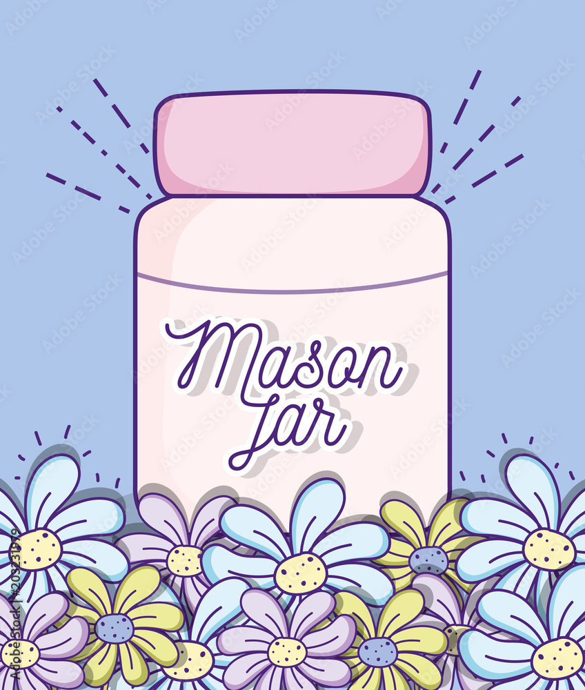 Canvas Prints mason jar with flowers