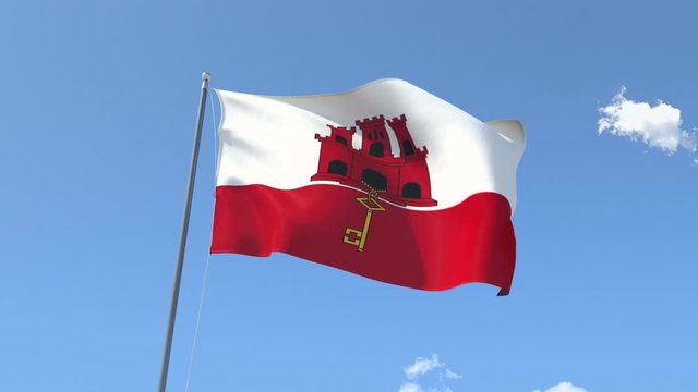 Flag of Gibraltar Waving