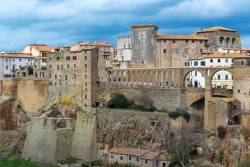 Panoramic view of Pitigliano, Tuscany, Italy