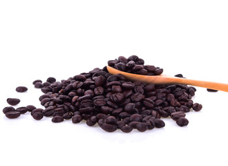 Coffee beans isolated in white background.