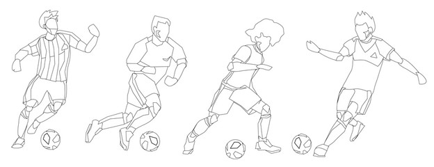 Fototapeta premium Football soccer players group.