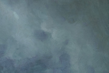 Detailed close-up grunge clouds abstract background. Dry brush strokes hand drawn oil painting on canvas texture. Creative simple pattern for graphic work, web design or wallpaper. 