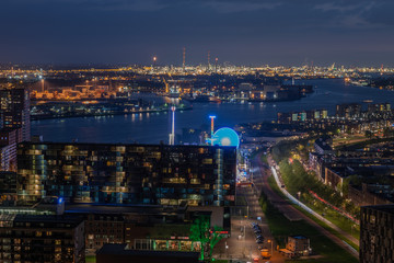 Fototapeta na wymiar Rotterdam skyline photography from euromast, The Netherlands