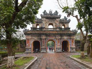 Fototapeta premium Vietnam, Hue. Hien Nhon Gate on the east Imperial City is one of five entrance gates to the Forbidden city complex in Citadel.