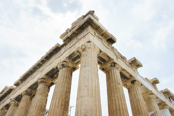 Obraz premium Historical monuments and temples in European capitals. Details of ancient buildings close-up. 