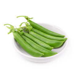 Green fresh Pea isolated on a white background