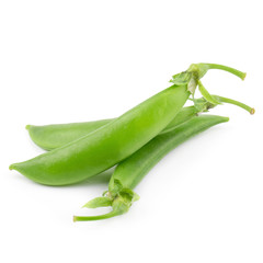 Green fresh Pea isolated on a white background