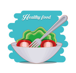 fresh vegetables salad healthy food vector illustration design