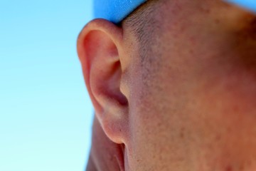 mans ear close-up