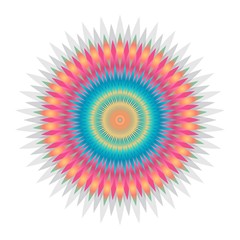 Abstract Iridescent and colorful mandala psychedelic background