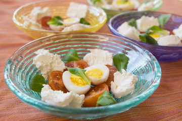 mixed appetiser with cheese and eggs