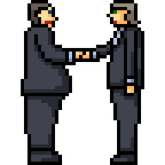 Fototapeta premium vector pixel art business shake hands