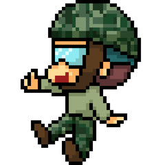 vector pixel art baby soldier
