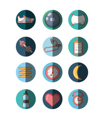 healthy lifestyle set icons vector illustration design
