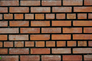 Fototapeta premium old red brick wall, red brick wall with old black cement