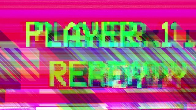 player 1 ready words from retro computer arcade game