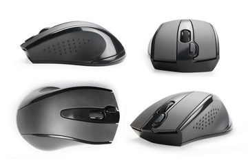 Computer mouse views collection isolated with clipping path