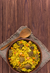 Pilaf the traditional dish of Asian cuisine