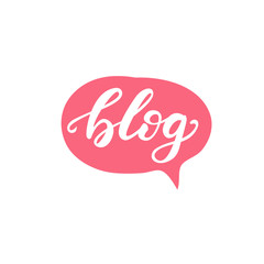Lettering design with a word "blog". Vector illustration.