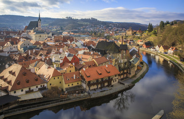 Fototapeta na wymiar Cesky (Český) Krumlov is a city in the South Bohemia region of the Czech Republic