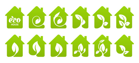 Obraz premium Icon set. Eco house