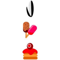 icons about Food with cheesecake, summer, cream, cakes and dessert