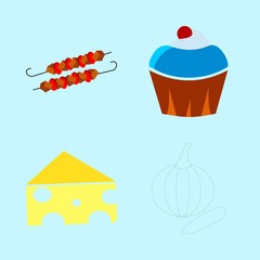 icons about Food with cooking, cupcake, piece, bake and grill