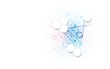 Bright scientific background. A creative idea for your business concept. DNA style.