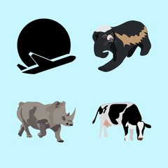 Obraz premium icons about Animal with domestic, black, air, paintings and rhinoceros
