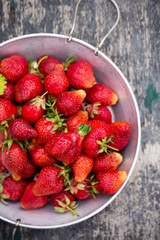 garden strawberries, top view