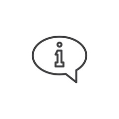 Info bubble outline icon. linear style sign for mobile concept and web design. information chat simple line vector icon. Symbol, logo illustration. Pixel perfect vector graphics